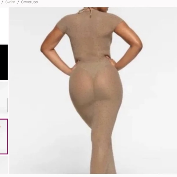 COPY - NWT SKIMS MESH RHINESTONE COVER UP LONG DRESS IN DESERT - Picture 2 of 2